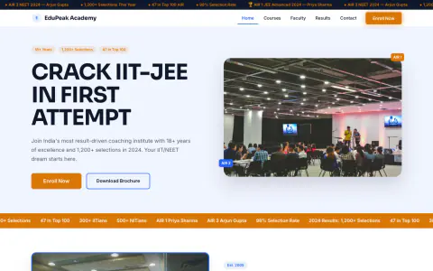 EduPeak Academy website preview